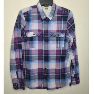 Eddie Bauer purple plaid long sleeve button down shirt - medium